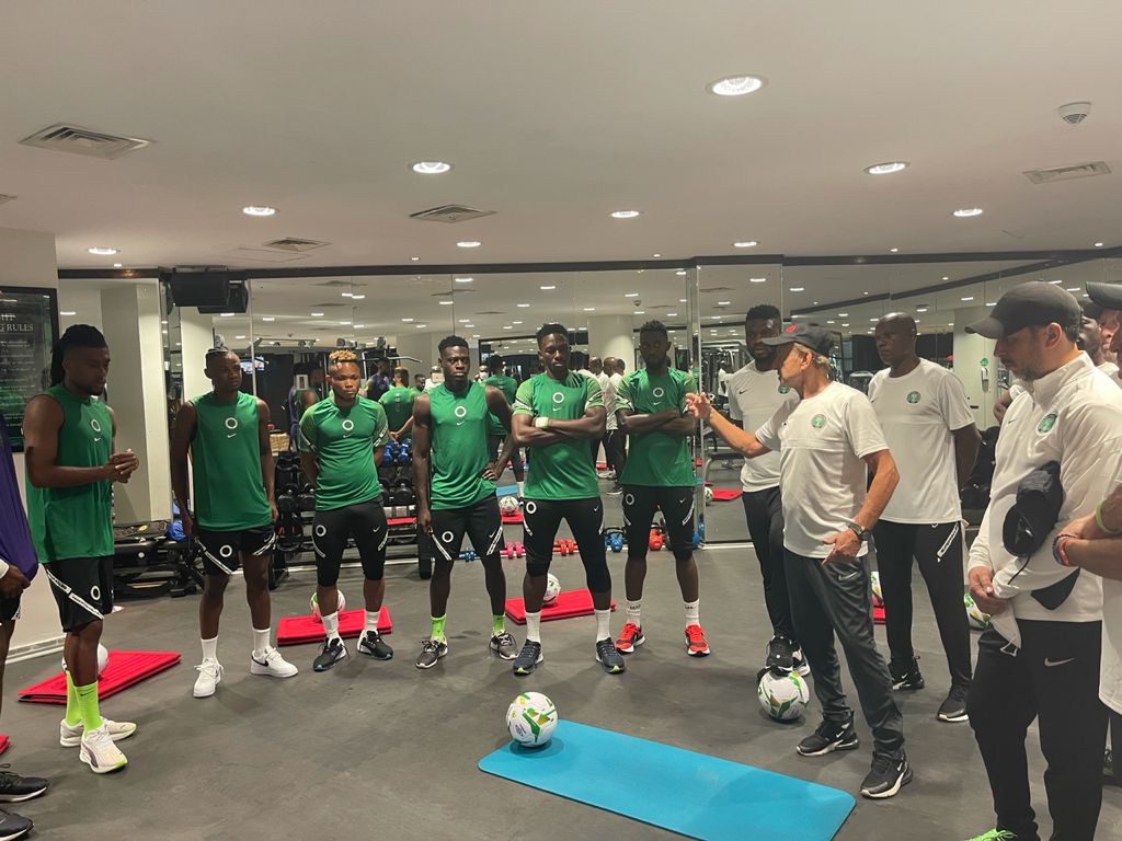 Super Eagles Return To The Gym Today After Interruption Of Yesterday’s Session