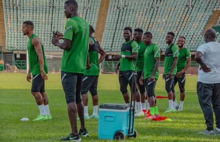 How Super Eagles Players Lined Up In First Training Session, Simon, Osimhen, Kalu In Attack