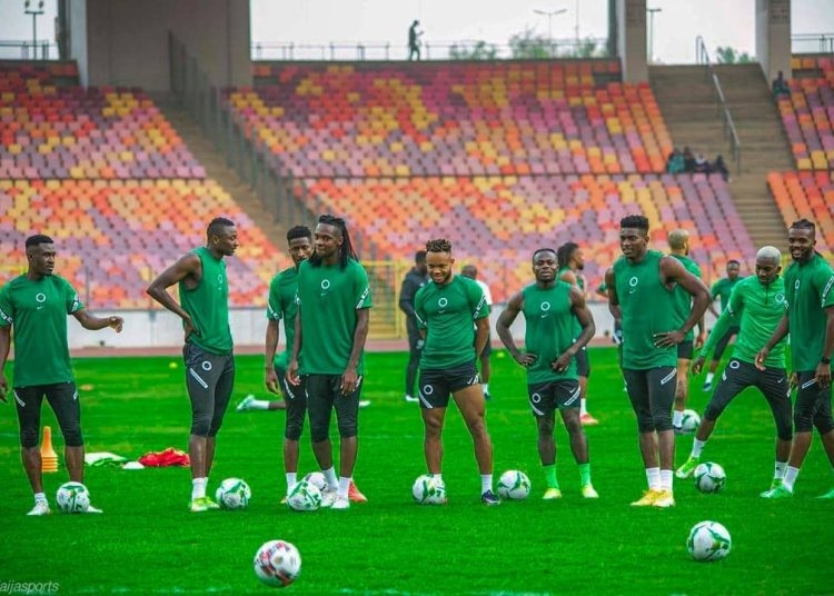 How Super Eagles Players Lined Up In Today’s Training – Team A Vs Team B; Simon Scores, Nwakali Shines