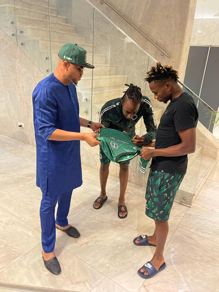 AFCON 2021- Super Eagles Players Endorse ANFASSC Shirt For AFCON 2021