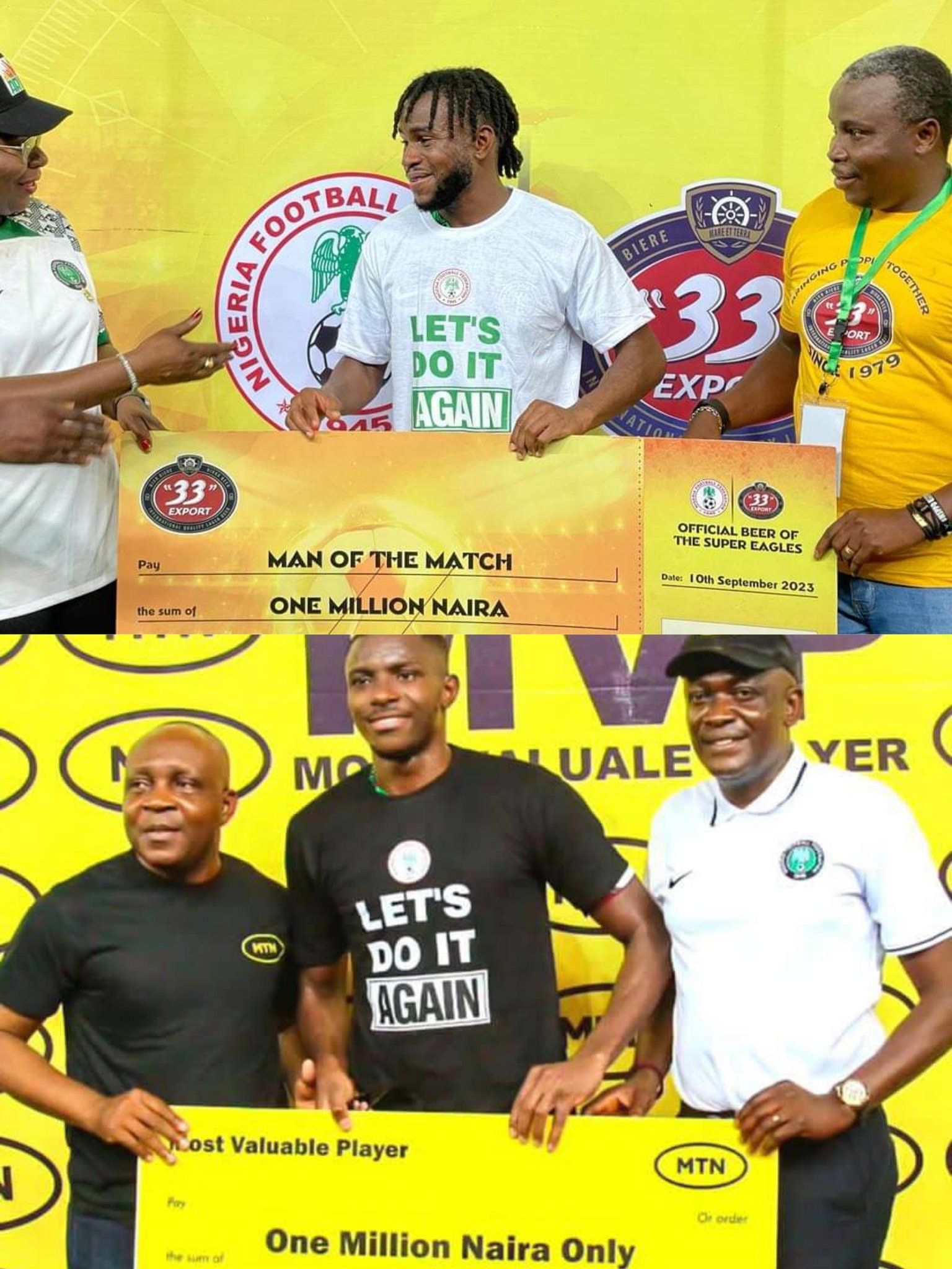 NFF Clears The Air On Confusion Over Man Of The Match Award Between Lookman And Osimhen