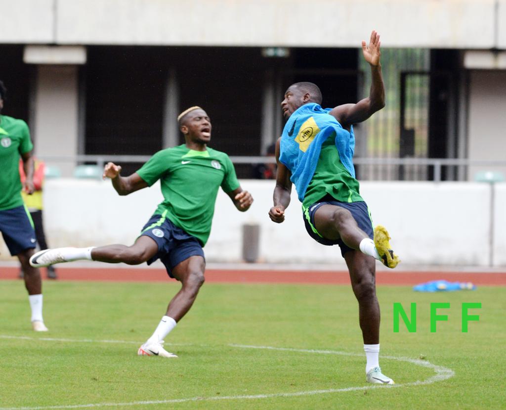 How Super Eagles Players Lined Up In Practice Match In Training- Awoniyi, Chukwueze On Target In 1-1 Draw