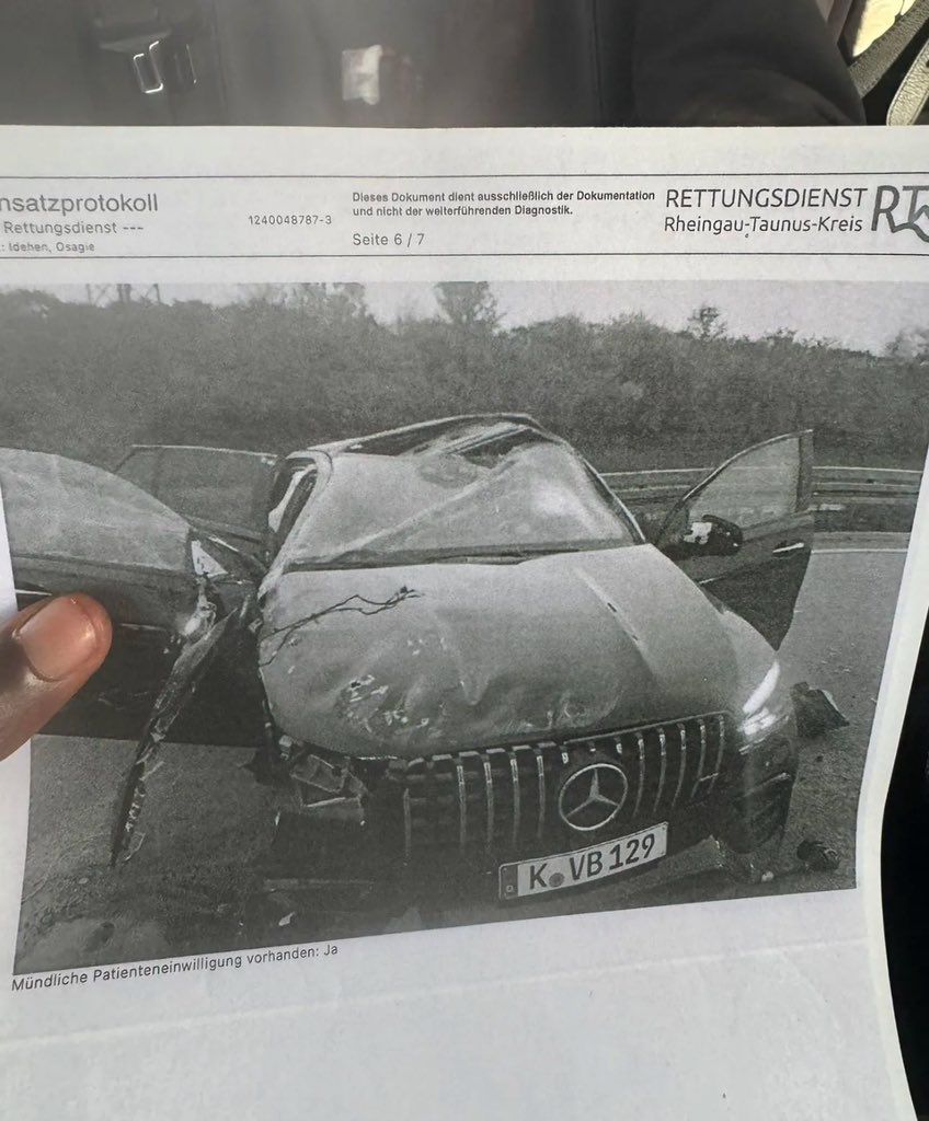 Super Eagles Striker Cheats Death, Survives Ghastly Car Accident After Match Winning Goal