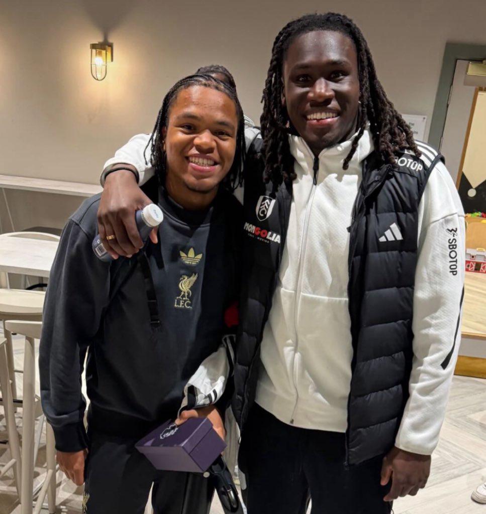 Play For Super Eagles – Bassey Poses With Ngumoha Of Liverpool